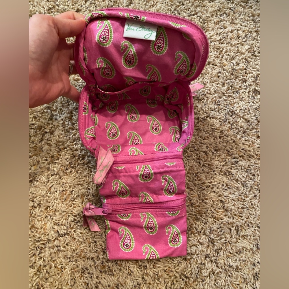 Vera Bradley Bermuda Pink Paisley Travel Jewelry Pouch